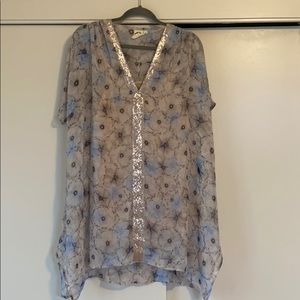 Anthropologie chiffon tunic